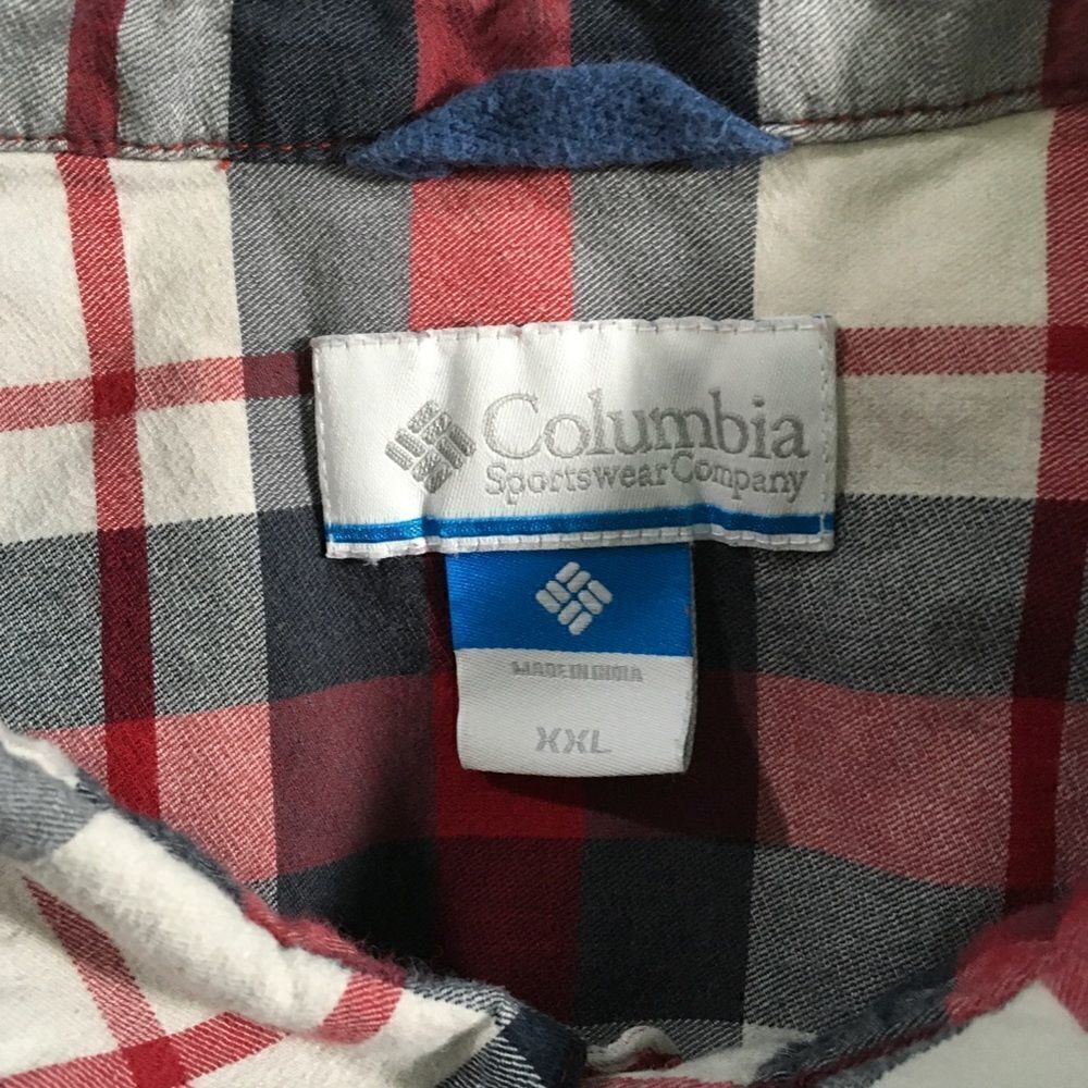 Columbia XXL, long sleeve, button down, black, red, white, gray plaid. - Picture 7 of 7